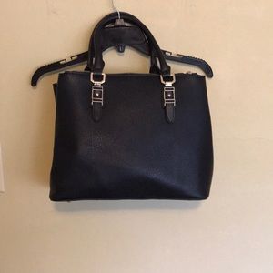 Black Leather Purse with strap